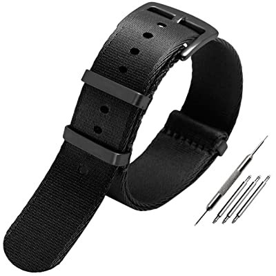 Elegantyl Nato-Nylonarmband 20mm - 23mm Wasserdichtes Uhrenarmband Atmungsaktives und schweißableitendes Uhrenzubehör, 23mm
