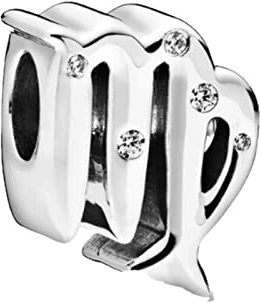 GHMIOU Sternzeichen Charm Bead 925 Sterling Silber Anhänger Passend für Pandora Armbänder 12 Sternbilder Charm Kompatibel mit Pandora Armband (Jungfrau)