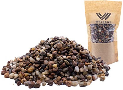 WYSKONT Aquarium Kies - Aquariumsand 2 kg- Aquarium Deko - Kieselsteine - Zierkies - Flusskies - Deko Sand - Kieselsteine Garten - Aquarium Bodengrund - Terrarium Sand - Aquariensand 5–10 mm
