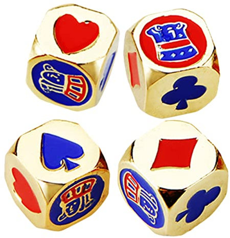 FOYTOKI 4stücke Metall Pokerwürfel Würfel Mit Glatter Oberfläche Leichte Robuste Spielwürfel Für Gesellschaftsspiele Party-deko Und Kindergeburtstagsspiele Für Freunde Und Familienrunde