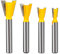 Yueqing Zhongji, 4PCS Dovetail Router Bit Set, 1/4-5/8 inch, Carbide, 1/4 Shank