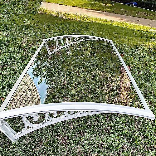 Vordach für Haustür Transparent Pultbogenvordach Vordach Überdachung Fenster Markisen Polycarbonat Pultvordach Regenschutz Türdach für Türdach und Fenster (60x60cm/24x24in)