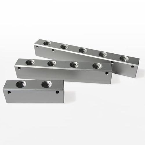 HOMEXO Pneumatische Fitting Schnellkupplung 25x20mm 1/4 BSP Weibliche Gas Verteiler Verteiler Splitter Aluminium Block for Luft Kompressor 1pc (Size : 4 Way 6 Port)