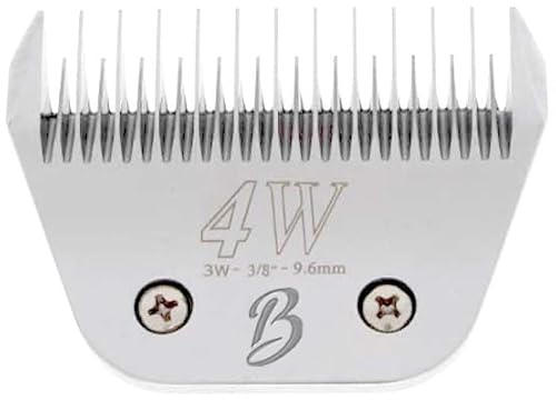 Bucchelli Skip Tooth Wide 4 Blade Dog Grooming 4W Cuts Length 3/8-9.6mm Japanese High Carbon Steel Dog Grooming Blade Supplies | Detachable Blade Clipper (B4W)