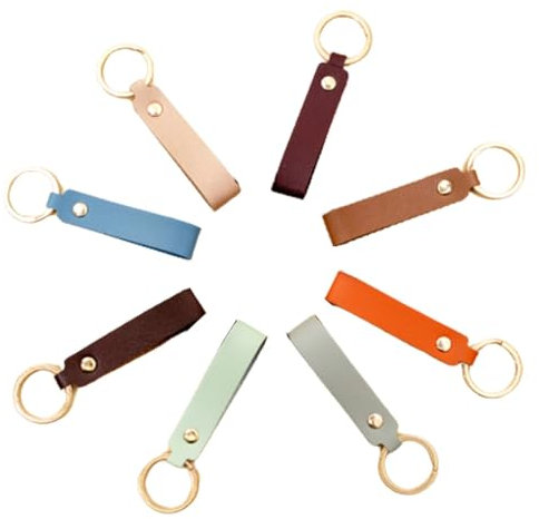 EODKSE 8er-Pack Schlüsselanhänger Schlüsselanhänger ohne Logo Grip Leder Sport Schlüsselanhänger (zufällige Farbe)
