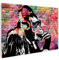 HEALANCY Bilder Banksy Street Art - KOMPLETT AUFHÄNGFERTIG - Wandbilder Wohnzimmer - Deko Modern - Schlafzimmer - Kunstdruck Wanddeko Küche - Affe Tiere Graffiti bunt