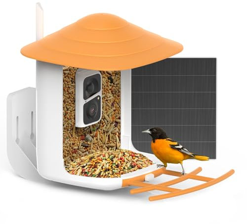 SOLIOM BF09 Bird Feeder with Camera Wireless Outdoor,Smart Bird Feeder Camera with AI Identify Species,Backyard Bird Watching Gift for Christmas,Auto Record Bird Video,Instant Notifications