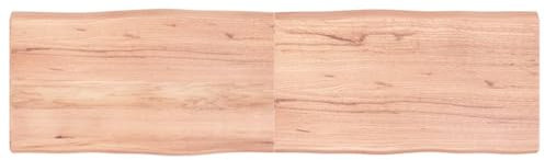 AUVYI Tablero de Mesa Madera Roble Tratada Borde Natural 180x50x6 cm Marrón Escritorio Esquinero Pequeño Estanterías Superficie de Armario Mesas de Centro Muebles de Comedor Gaming Desk
