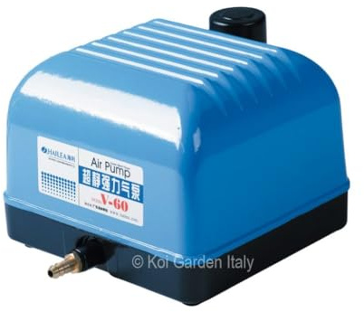 Bomba de aire Hailea V60 para acuario y estanque, hasta 3600 l/h, bomba de diafragma con carcasa de aluminio