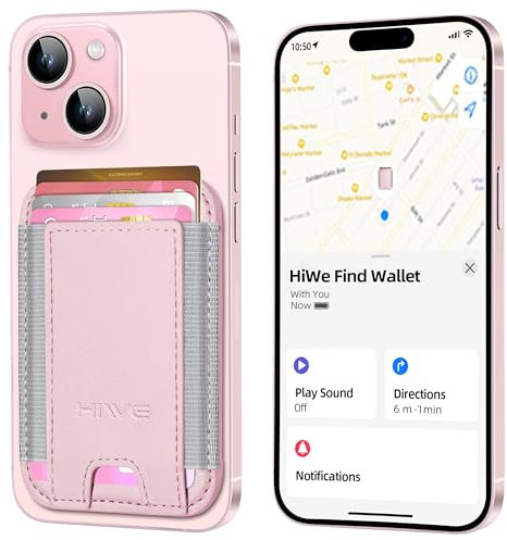 HiWe Magnetische Geldbörse mit Find My, rose, 3.82x2.64x0.23, Minimalistisch mit Find My