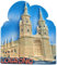 Logrono España - Imán para nevera, recuerdo de viaje, decoración de nevera, calcomanía magnética 3D, colección artesanal pintada a mano