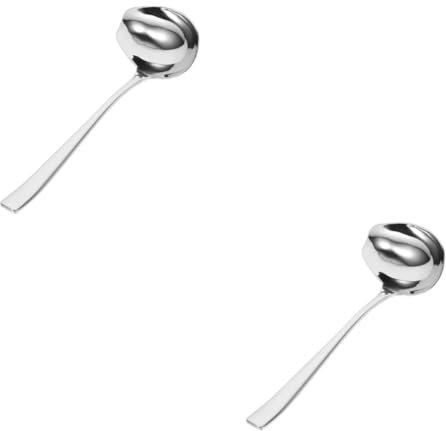 TOPBATHY 2pcs Sauce Spoon Sauce Spoon Pizza Sauce Ladle Small Ladle Sauce Ladle Spoon Oil Dispenser Spoon Kitchen Ladle Soup Gravy Cooking Sauce Spoons Marinade Household Stainless Steel