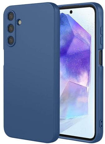SEAHAI Cover per Samsung Galaxy A55 5G, Custodia Ultra Sottile in Silicone Liquido Gel Morbida con Design Dell'airbag Antiurto, Elegante Matte TPU Bumper Case Cover - Blu