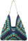 Stroh Strandtasche Damen Schultertasche, Tote Tasche Aus Stroh, Retro Sommer Gewebte Tasche Strand Reise Handtasche, Handgefertigte Boho Casual Stroh Schultertaschen Für Strand Pool Beruf (Blau)