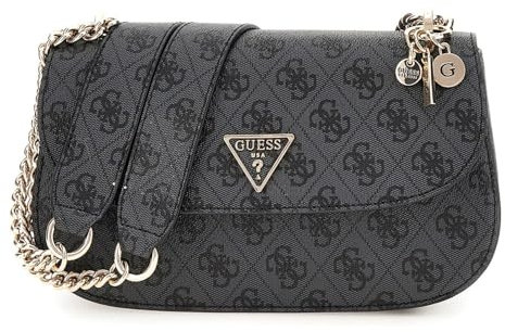 GUESS Eco Erica Convertible Xbody Flap Bag Coal Logo