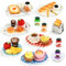 Miniatur Essen und Trinken, 1/12 Miniatur Lebensmittel Puppenhaus Zubehör, Harz Lebensmittel Spielzeug Set mit Brot Getränke Backen Kuchen Eier Kaffee Donuts, Miniatur Küche Zubehör Wichtel Zubehör