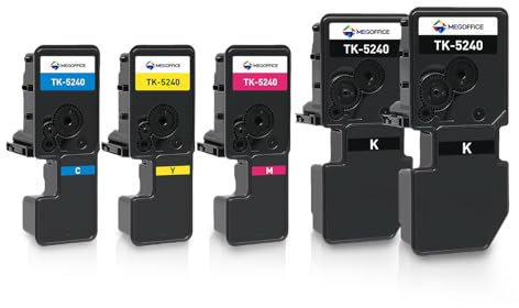 MEGOFFICE TK5240 Toner Kompatibel für Kyocera ECOSYS TK-5240 TK-5240K TK-5240C TK-5240M TK-5240Y für M5526cdn M5526cdw P5026cdn P5026cdw Toner(5 Pack)