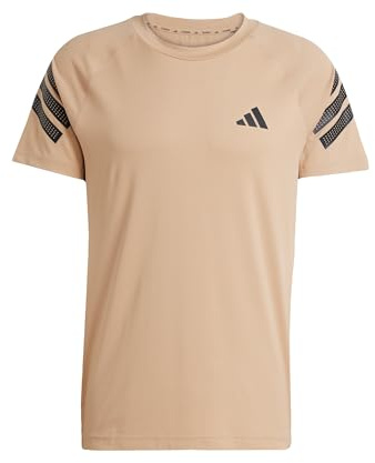adidas Men's Icon 3-Streifen T-Shirt Warm Sandstone/Black M