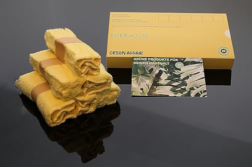 Bambus Allzwecktücher 6er-Set (25×25 cm) – 100 % natürliche Bambusfasern | Wiederverwendbar, fusselfrei & saugstark | Nachhaltige Reinigungstücher für alle Putzarbeiten im Haushalt, Auto & Alltag