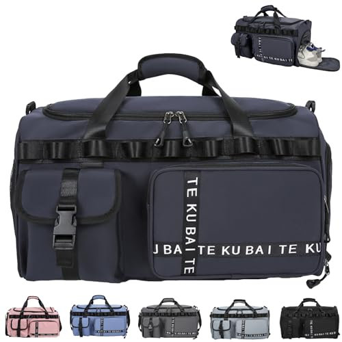 AUNGKWANG Reisetasche Damen Herren, 65L Wasserabweisende Sporttasche, Large Capacity Reise Tasche Gym Bag, mit Schuhfach und Nassfach, für Reisen, Fitness, Sport, Dunkelblau