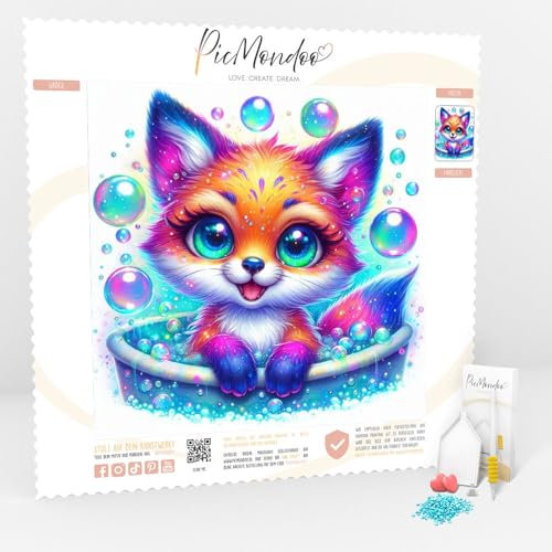 GRATIS Diamond Painting - Foxy Fuchs 15x15cm