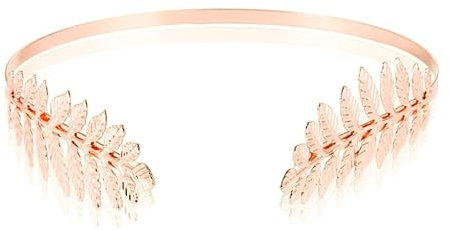 Back-worn Leaf Metal Headband, Gold Leaf Bridal Wedding Headpieces Goddess Headpiece for Back of Head, Metal Headbands for Women (Rose Gold, #)