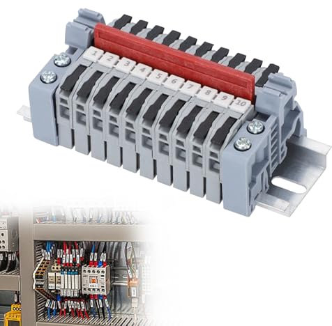 COZERI 10 Stk Reihenklemmen Hutschiene,Durchgangsklemmen, für 0,5-2,5mm² Kabel,für Elektroinstallation, Heimwerkerprojekte und schnelle Verdrahtung