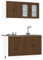 Emmtore 4-TLG. Küchenschrank-Set Holzwerkstoff, Küchenzeile Einbauküche, Schrank-Set, Unterschrank, Küchenschrank, Hängeschrank,Braune Eiche