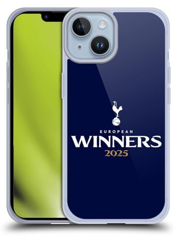 Head Case Designs Offizielle Tottenham Hotspur F.C. Blau 2025 Europäische Sieger Gelhülle [Militärischer Schutzgrad] Kompatibel Mit Apple iPhone 14 Und Kompatibel Mit MagSafe