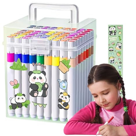 Gazocua Felt Tip Pen Set - Acrylic Paint Marker Set for Children Waterproof Dirtproof Painting Paint Pens for School Nursery Travel Supplies Easter