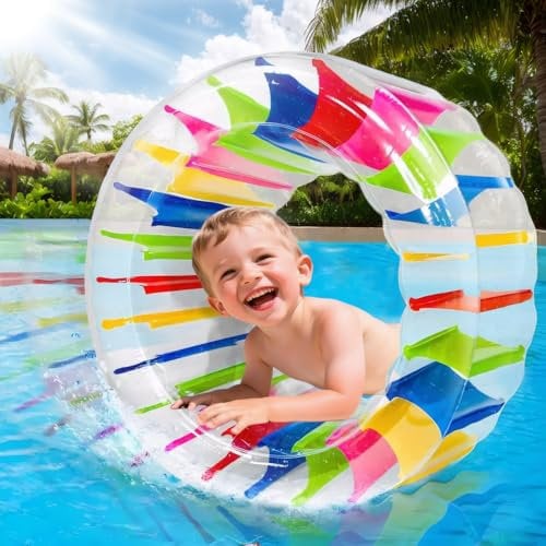 ChaneeHann 120cm Inflatable Water Roller, Kids Inflatable Pool Toys for Summer Fun, Swimming Float Inflatable Beach and Pool Toy for Boys and Girls