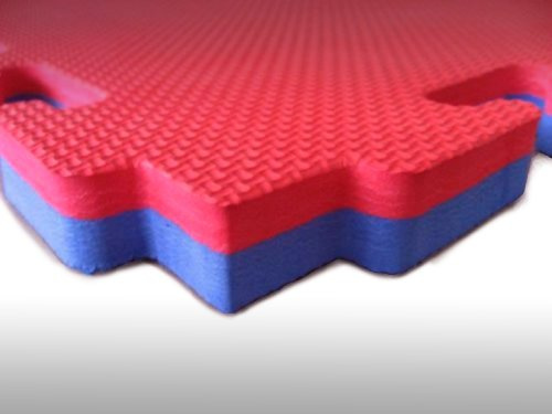 dirty pro tools THICK EVA INTERLOCKING FLOOR MATS GYM JUDO EXERCISE MARTIAL ARTS SPORTS BOXING RED-BLUE (12 mats 12 square meters)