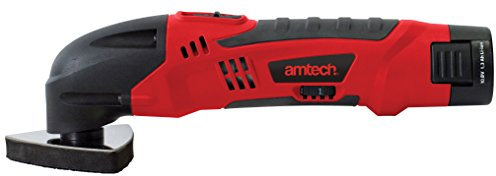 Am-Tech V6510 1.3 A Oscillating Multi-Tool/Lithium-Ion Battery with Accessories in Storage Case, 230 V, Red