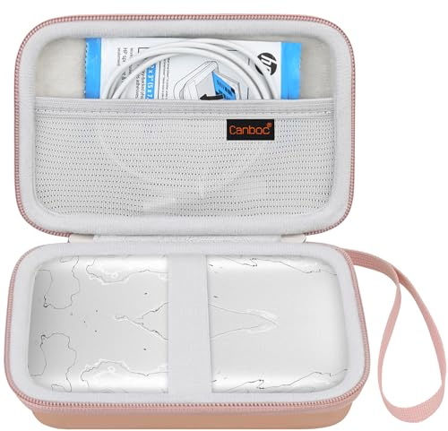Canboc Hard Case for HP Sprocket Select Portable 2.3x3.4 Instant Photo Printer (Eclipse), Mesh Bag fit Zink Photo Paper, Rose Gold