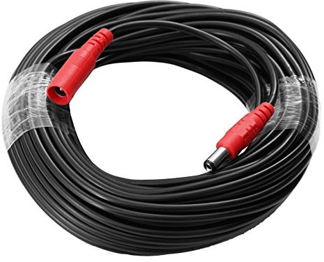 Edelstahlshop 12V DC/BNC Videokabel 15m Überwachungskamera Kabel Schwarz Outdoor 2A Max. Belastbarkeit
