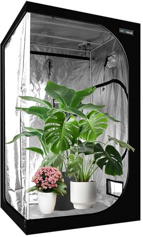 SunStream Hydroponic 3.3x3.3 FT Grow Tent 40x40x80 (100x100x200cm) for Indoor Seedling Plant Growing, Water-Resistant LightProof 600D Oxford Mylar Grow Tents