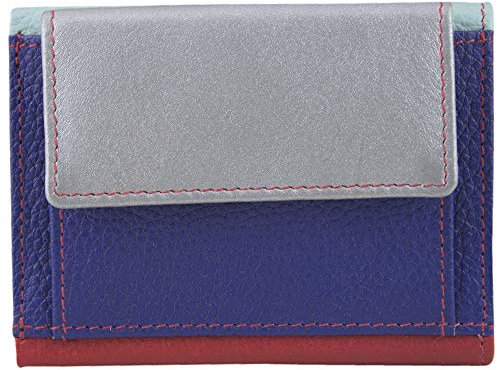 Sunsa Damen Portemonnaie mit RFID Schutz. Geldbörse. Kleiner Geldbeutel. Leder Brieftasche mit viele Kreditkarten Fächer. Geldtasche Wallet Purses for Women… (blau)