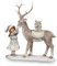 Small-Preis Nostalgische Winterkinder Hirsch und Mädchen in 2 Ausführungen Nostalgie Winter Figur Skulptur Klassisch 18,5cm (Modell 2)