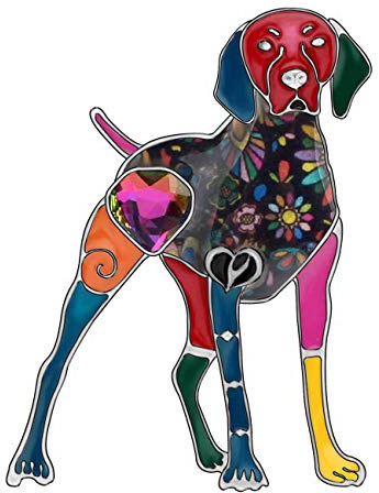 DUOWEI Metall Emaille Strass Dobermann Hund Brosche Multicolor Anstecknadel Haustier Anstecknadel Kleidung Schal Frauen Teenager Schmuck Neuheit Geschenk