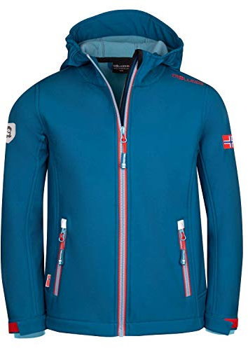 Trollkids Kids Trollfjord Jacket 104, Petrol/red