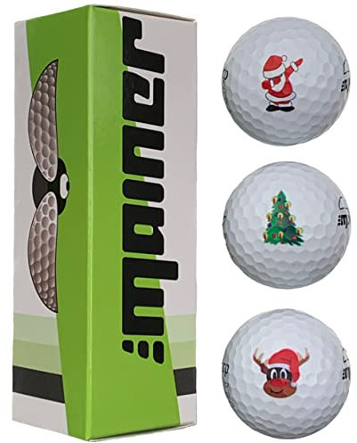 Emainer Golfball, Geburtstag, Weihnachten, Golf Geschenk, 3er-Pack, Golfbälle mit maximaler Reichweite, die auch Dein Handicap kennen (Weihnachten)