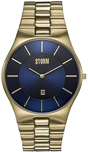 STORM Slim-X XL Gold Blue, Herrenuhr, Edelstahlgehäuse, 5 bar Wasserdicht