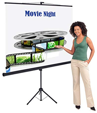 Eyeline® Tripod Projection Screen with Carry Bag Protector Bundle - Home Cinema, Office, Zoom, Presentation (Screen 180cm No Border & Bag)