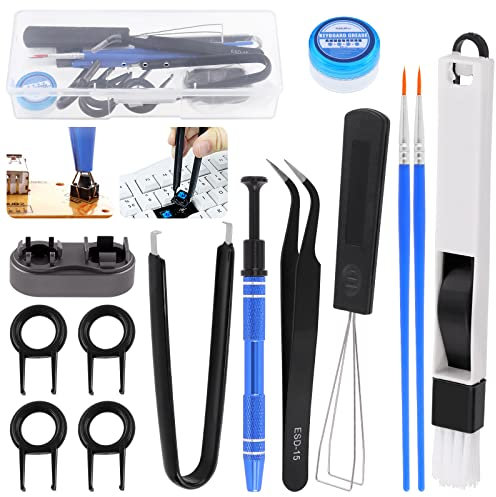 Mardatt 12-teiliges Tastatur-Schmiermittel-Set enthält GPL 205G0 15 g Schalterschmiermittel und Stift, Klauengreifer, Pinzette, kompatibel mit Cherry für DIY benutzerdefinierte mechanische Tastatur