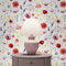 WTD 2639 Carlos Papier peint Motif fleurs Multicolore Blanc