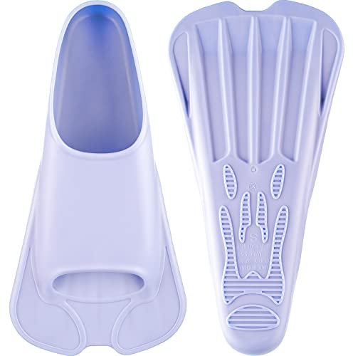 CAPAS Kurze Trainingsflossen für Schwimmen | Komfortable Silikon Schwimmflossen | Kurzflossen | Taucherflossen | Unisex Flossen für Kinder Erwachsene | Kurze Klinge Beinstärke aufbauen (Violett, S)
