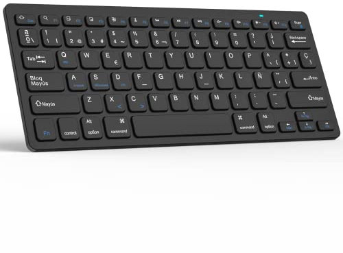 KBCASE Teclado Bluetooth, Teclado Inalámbrico Español para Tablet iPad/iOS/Android/Windows/iPad Pro/iPad Air/iPad Mini, Samsung,Lenovo,Huawei,iPhone y Otros Dispositivos Bluetooth