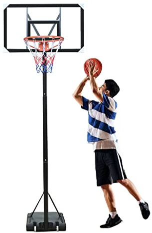 Basketballkörbe Kinder Tragbarer Basketballkorb Für Drinnen Und Draußen, Mit PVC-Zielbrett Und Stahlstange, Höhenverstellbar 230-305cm