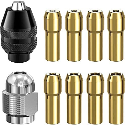 VOANZO Per Dremel 1/32 a 1/8 Sostituzione 4486 Punta senza chiave Mandrino con codolo utensile rotante Adattatore cambio rapido