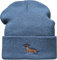 Baddery Strickmütze Herren & Damen : Dackel - Geschenk für Hundebesitzer Jäger Geschenke - Beanie Männer Mütze Gassi (Blau)